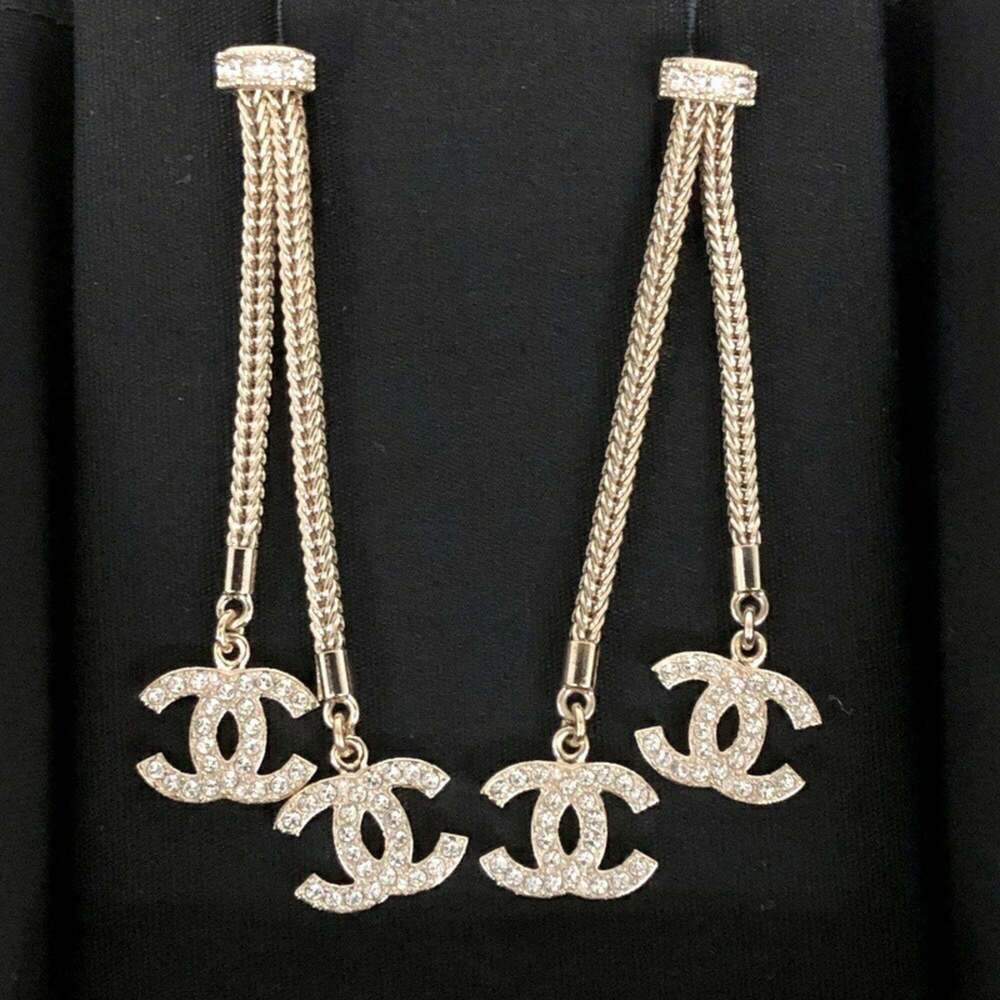 CHANEL Gold Logo Earrings - Picture 6 of 10